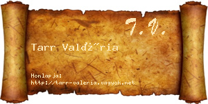 Tarr Valéria névjegykártya