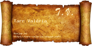 Tarr Valéria névjegykártya
